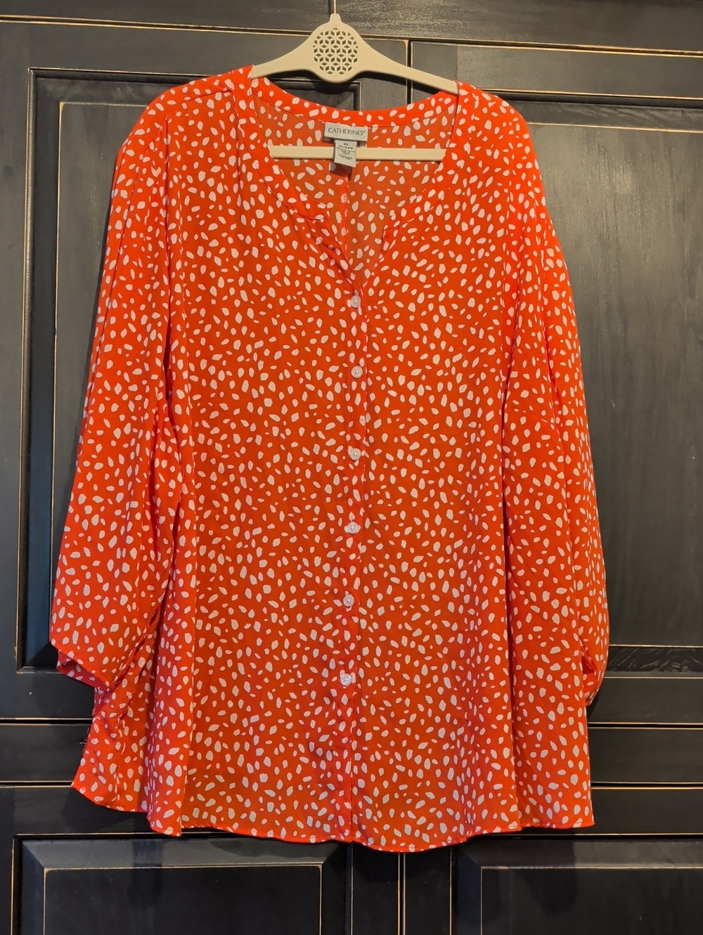 Catherines Red Printed Blouse -4x